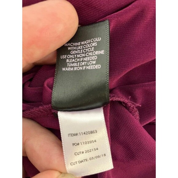 Torrid Womens Knee Length Crochet Lace Dress 2x Purple Stretch Pleated V Neck - Picture 8 of 9